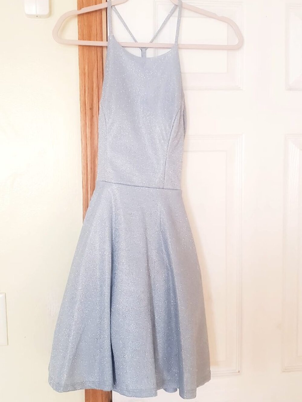 Macy's Women Blue Sleeveless Sparkle Midi Dress